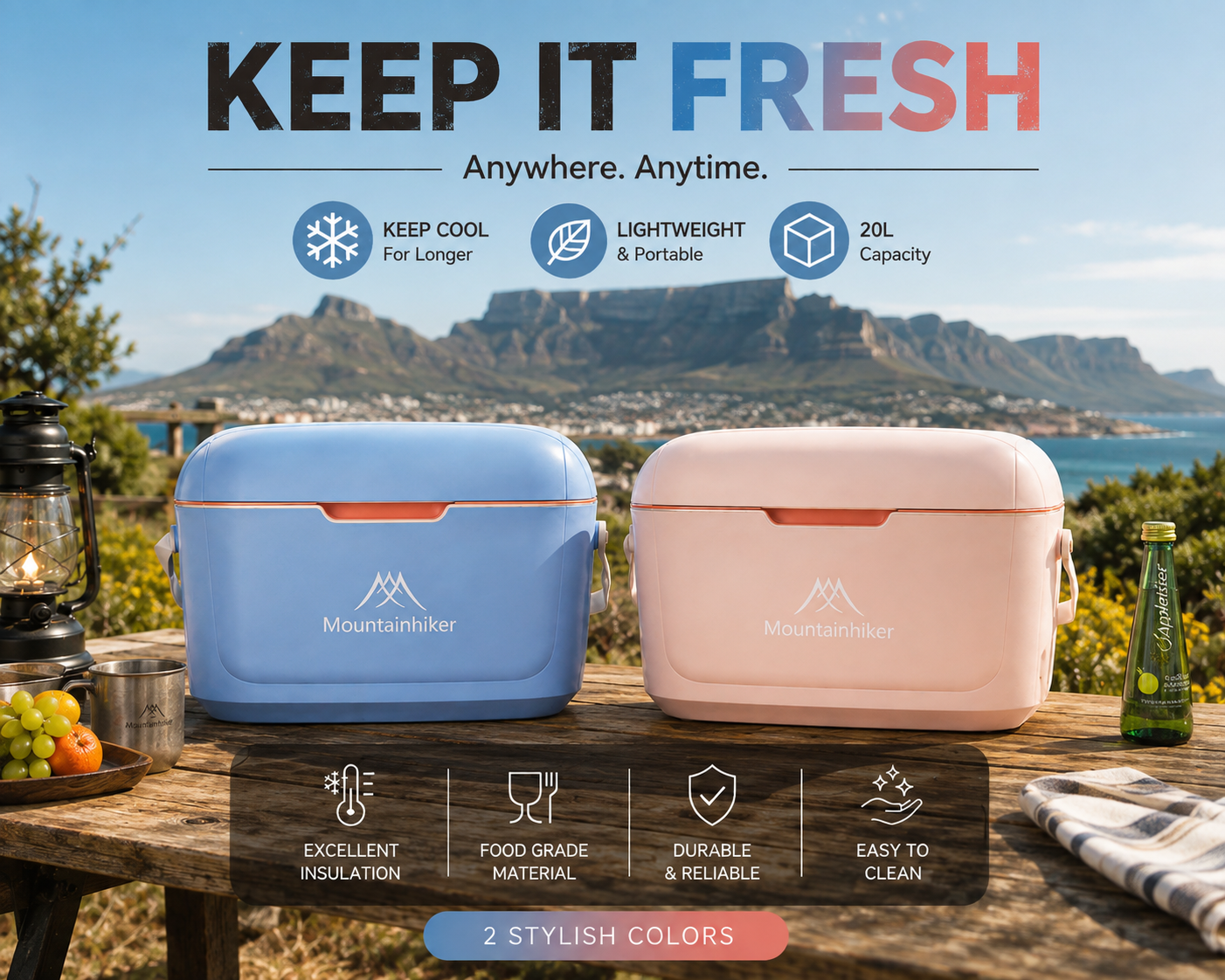 Mountainhiker™ 20L Portable Insulated Cooler Box