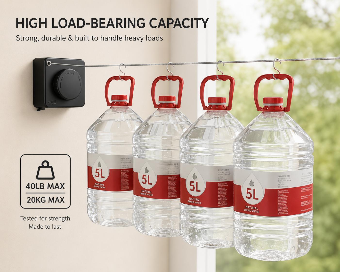 EZliving™ Anti-Sag Retractable Clothesline Tightener