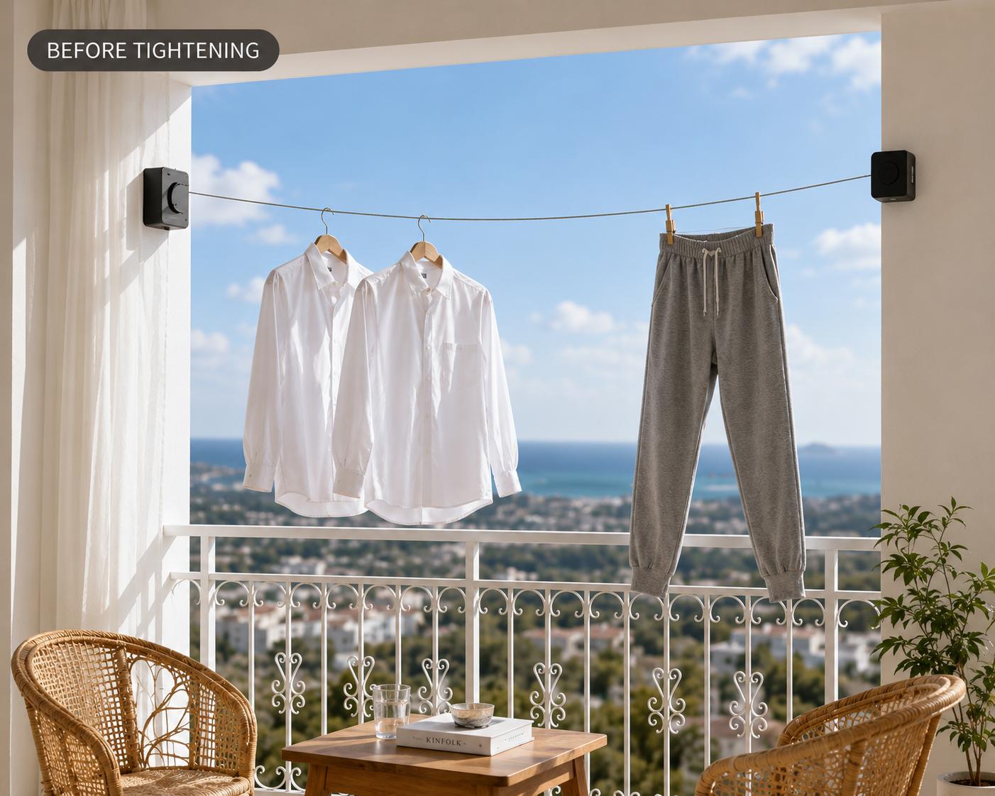 EZliving™ Anti-Sag Retractable Clothesline Tightener