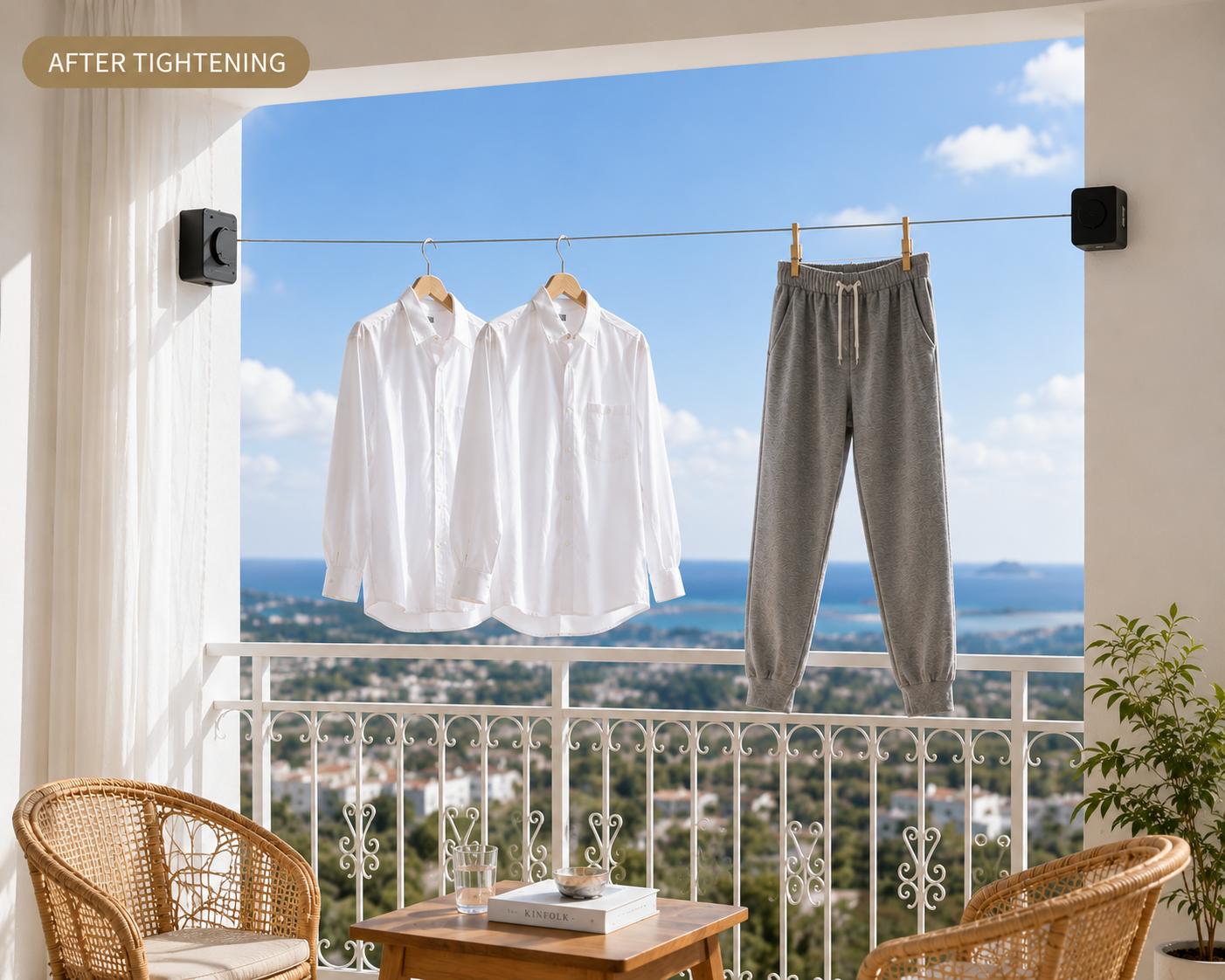 EZliving™ Anti-Sag Retractable Clothesline Tightener