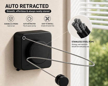 EZliving™ Anti-Sag Retractable Clothesline