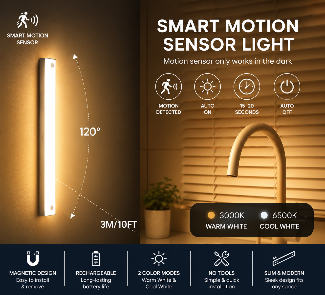 Smart Motion Sensor Light (20cm)
